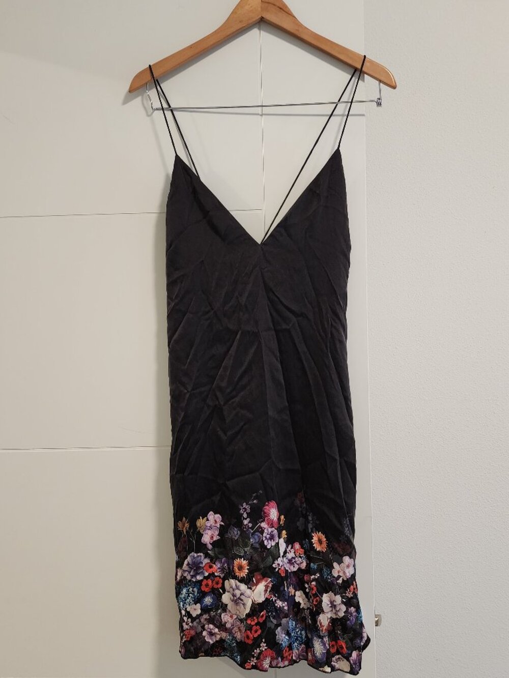 Floral Open Back Silk Dress - Picture 1 of 9